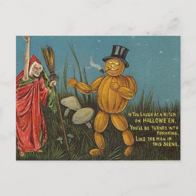 Carte d'Halloween Vintage Citrouille KRW (Devant)