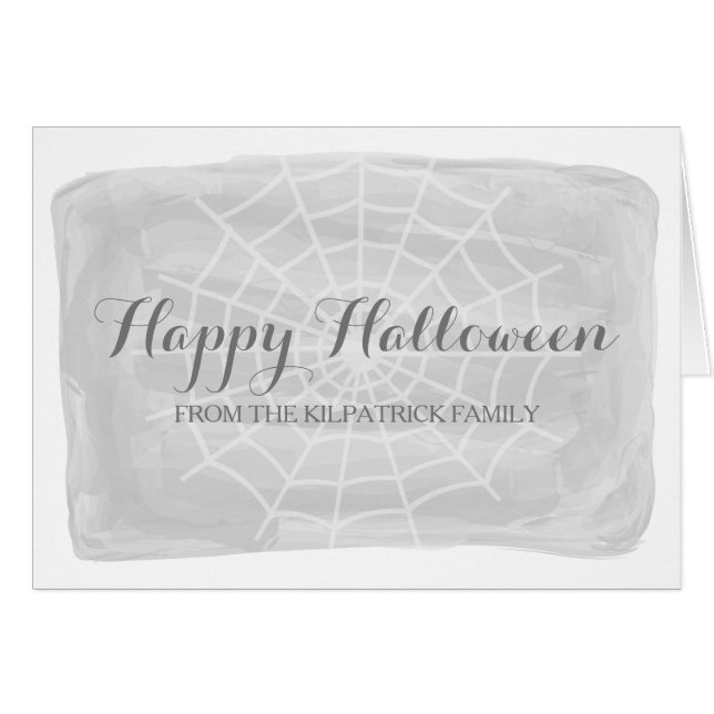 Carte d'Halloween Web Araignée gris (Devant horizontal)