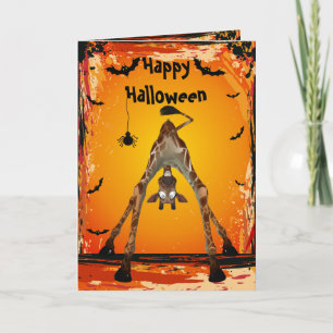 Carte d'Halloween Whimsical Funny Giraffe