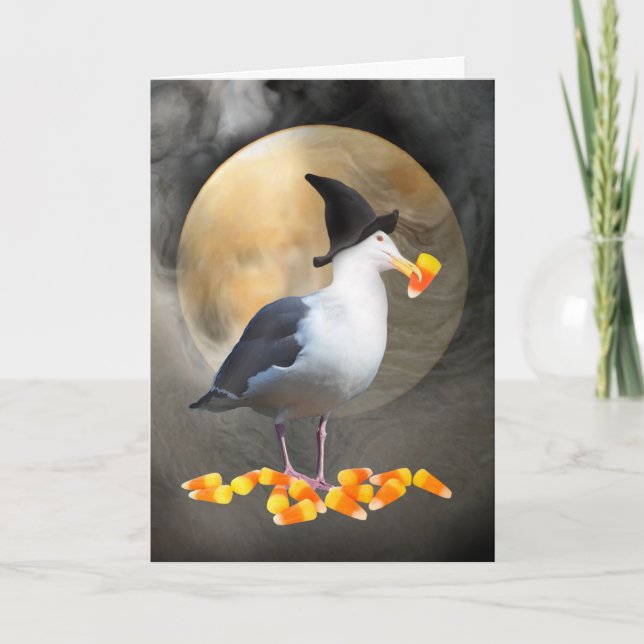 Carte d'Halloween Witch Seagull (Devant)