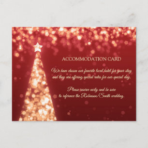 Carte d'hébergement Mariage Gold & Red Chiristmas