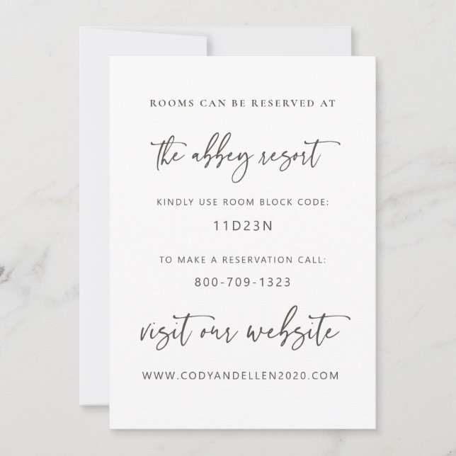 Carte d'hébergement minimaliste moderne (Devant)