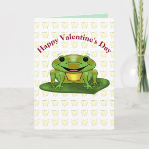 Carte d'Heureuse Sainte-Valentin de grenouille amo