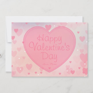Carte d'Heureuse Sainte-Valentin des Coeurs roses 