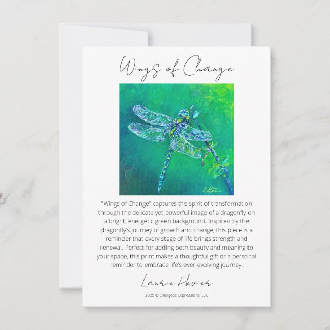 Carte d'histoire des ailes de changement (Devant)