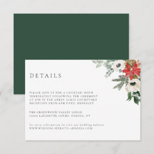 Carte d'hiver Botanique Floral Mariage Détails