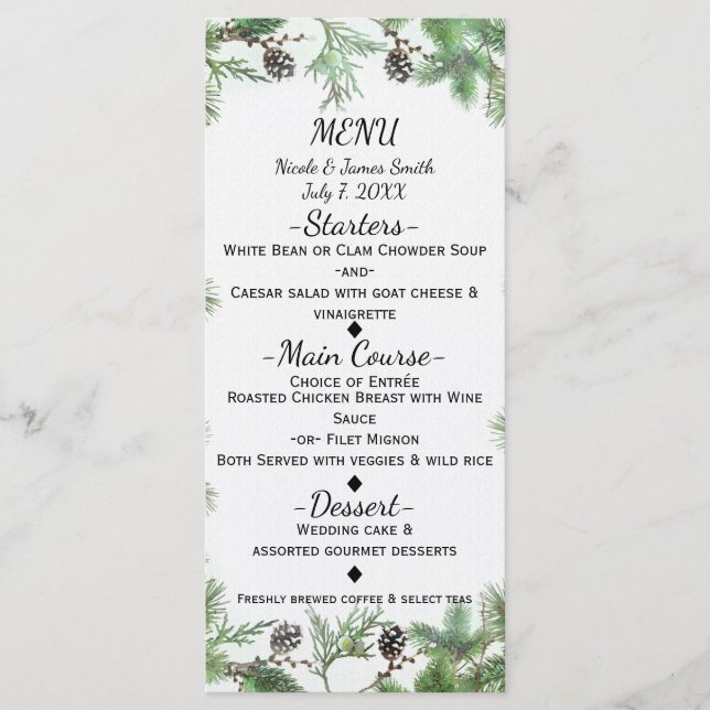 Carte d'hiver de campagne Vacances Green et Pine C (Devant)