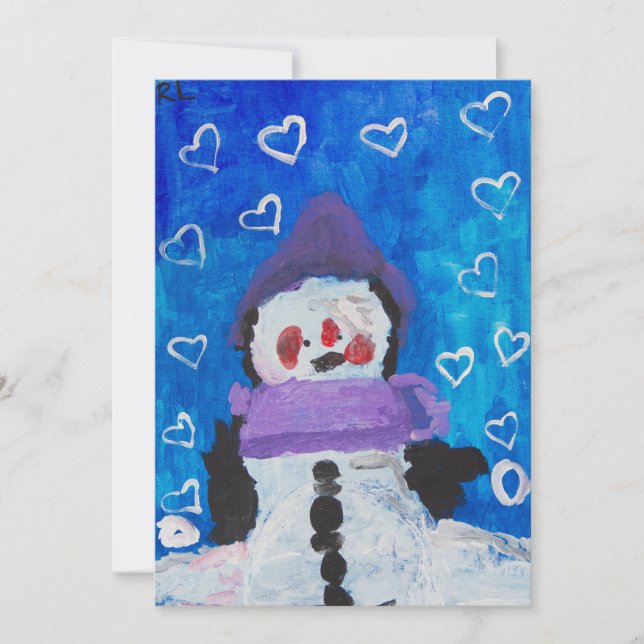 Carte d'hiver Penguin Love (Devant)