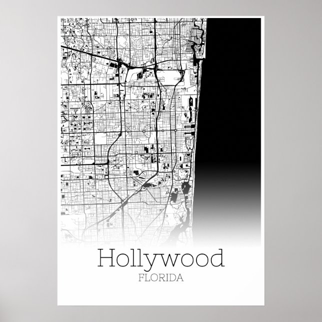 Carte d'Hollywood - Floride - Poster de carte de v (Devant)