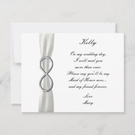 Carte d'honneur Mariage blanc Silver Infinity