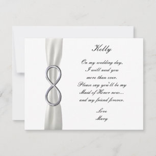 Carte d'honneur Mariage blanc Silver Infinity