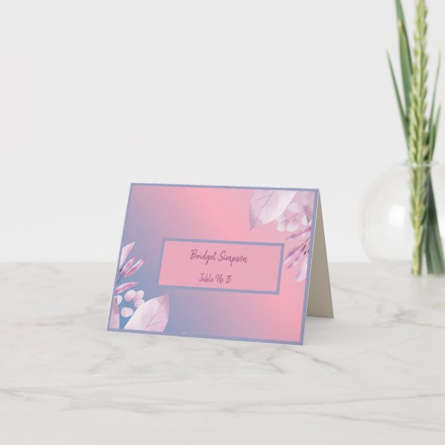 carte d'hôte mariage pastel cerisier fleuri sakura (Devant)