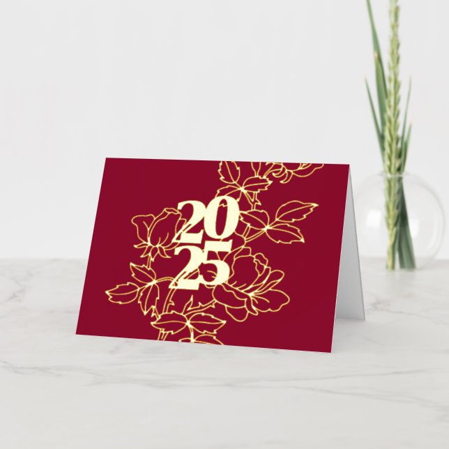 Carte d'huile à invitation pliée Floral Design 202 (Recto)