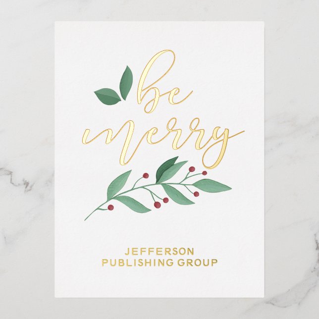 Carte d'huile d'olive Merry Holly Modern Business  (Recto)