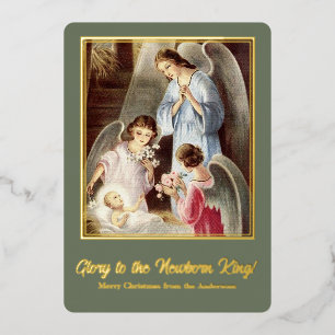 Carte d'huile Vintage Christmas Baby Jesus Nativit