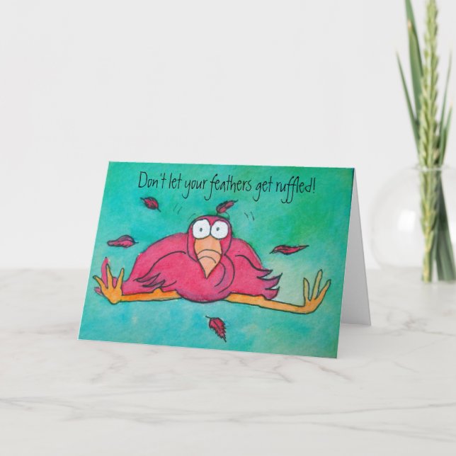 Carte d'Humour amusante Flamant rose de la carte d (Devant)