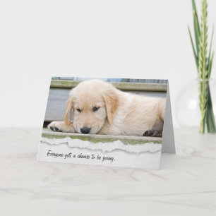 Carte d'Humour d'anniversaire Golden Retriever Pup