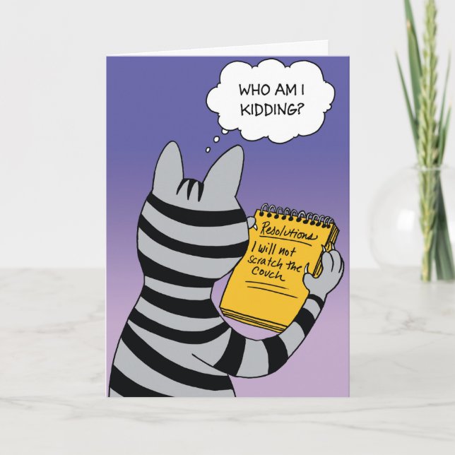 Carte d'humour de nouvelle année de résolutions de (Devant)