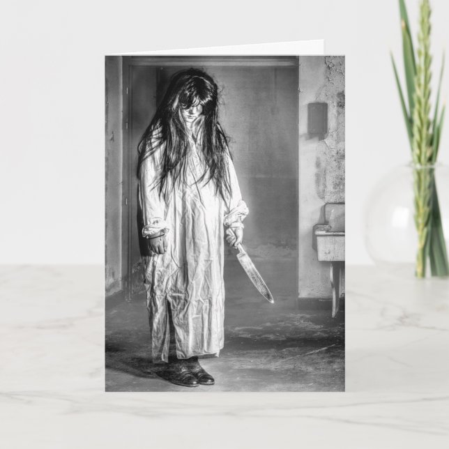 Carte d'humour noir effrayant (Devant)