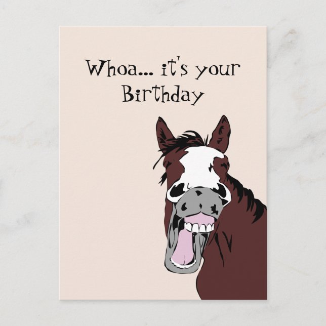 Carte d'Humour pour l'anniversaire du Cheval de Ri (Devant)
