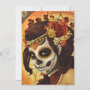 Carte Dia De Los Muertos Throw Pillow