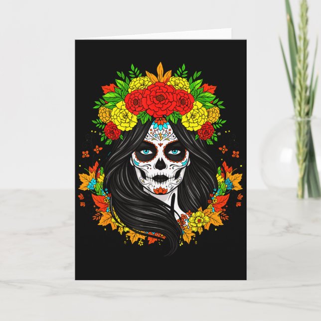 Carte Día De Muertos La Catrina Day Of The Dead Women Su (Devant)