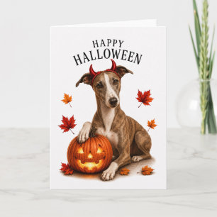 Carte Diable de Halloween Whippet