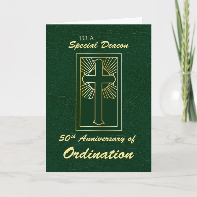 Carte Diacre 50e anniversaire de l'Ordination Leathe ver (Devant)
