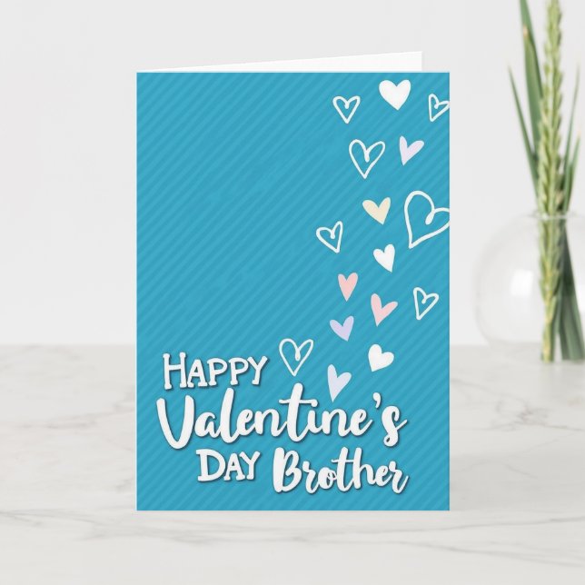 Carte Diagonal Striped Valentines Brother Card (Devant)