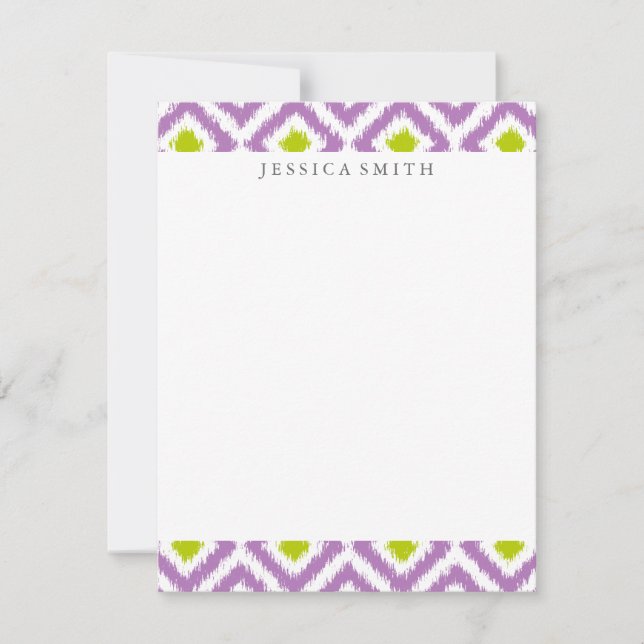 Carte Diamants verts pourpres Motif Ikat (Devant)