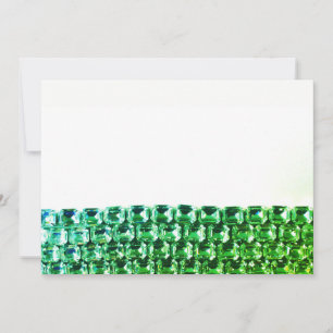 Carte diamants verts Rhinestones
