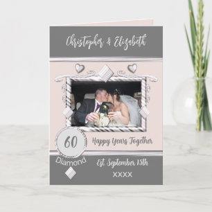 Carte Diamond 60e anniversaire ajouter des noms de photo