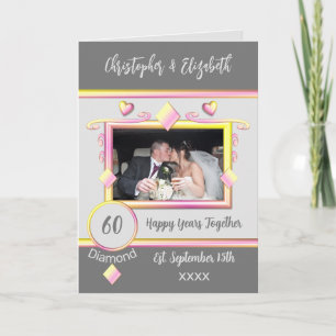 Carte Diamond 60e anniversaire ajouter des noms photo ja