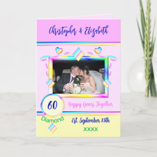 Carte Diamond 60e anniversaire ajouter des noms photo ro