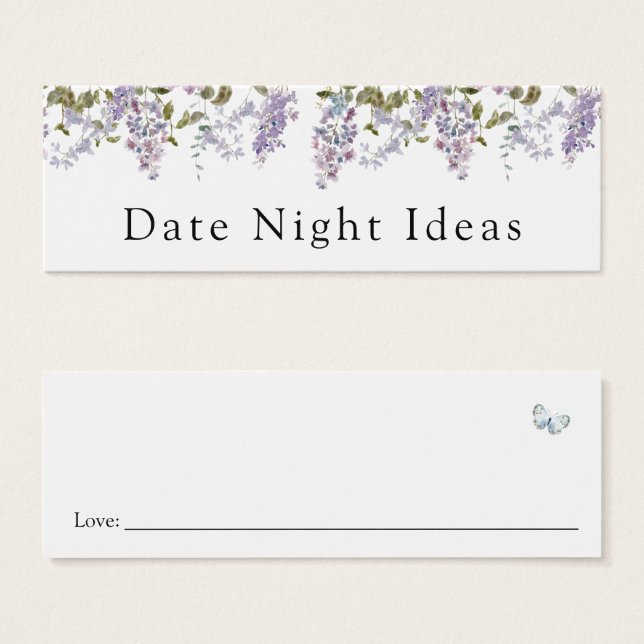 Carte d'idée de nuit Lavender et Lilacs (Devant & derrière)