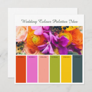 Carte d'idée Palettes couleur mariage