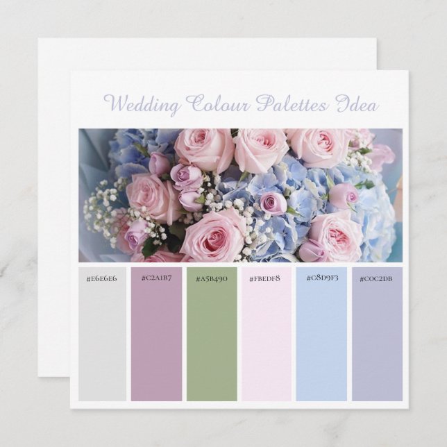 Carte d'idée Palettes couleur mariage (Devant / Derrière)