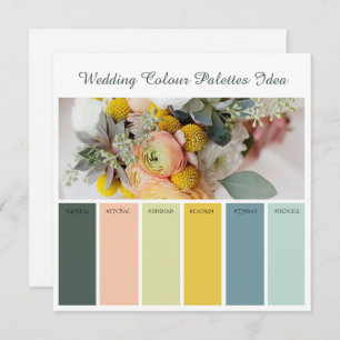 Carte d'idée Palettes couleur mariage