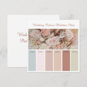 Carte d'idées de palettes de couleurs de mariage