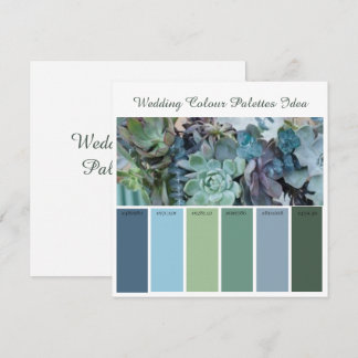 Carte d'idées de palettes de couleurs de mariage