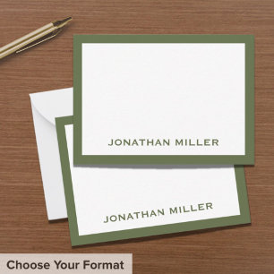Carte d'identification simple White Olive Typograp