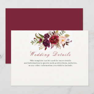 carte d'identité du mariage floral de Bourgogne