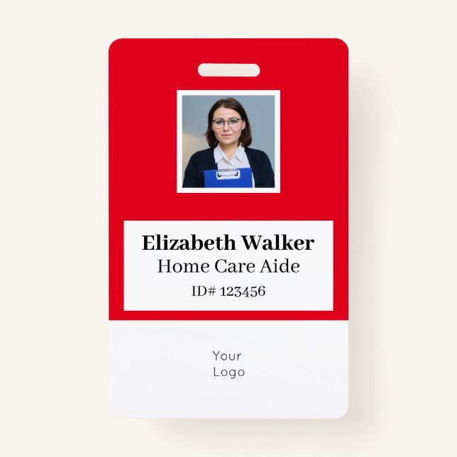 Carte d'identité personnalisée Badge photo double  (Devant)