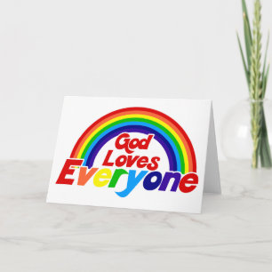 Carte Dieu aime tout le monde gay en arc-en-ciel