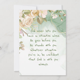 Carte Dieu avec vous jamais seul Fleurs inspirantes