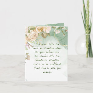 Carte Dieu avec vous jamais seul Soutien Confort Fleurs
