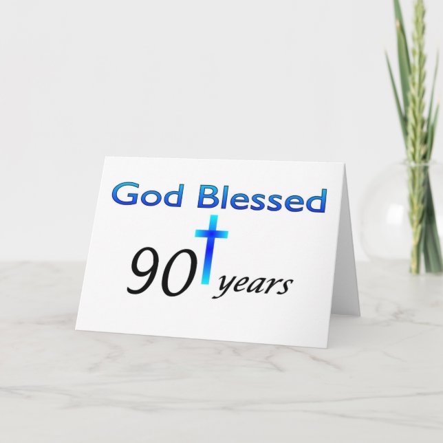 Carte Dieu béni 90 ans cadeau d'anniversaire (Devant)