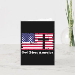 Carte Dieu bénisse l'Amérique drapeau patriotique avec c
