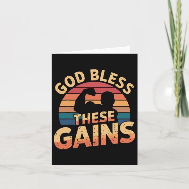 Carte Dieu Bénit Ces Gains Muscle Bodybuilding — 1 (Devant)