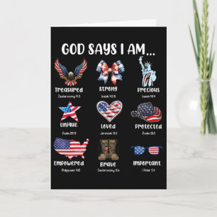 Carte Dieu dit que je suis chrétien patriotique du 4 jui
